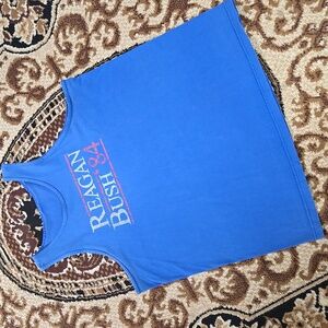 Reagan Bush '84 Blue Tank Top Shirt Tee Vintage Retro 80s 1980 1984